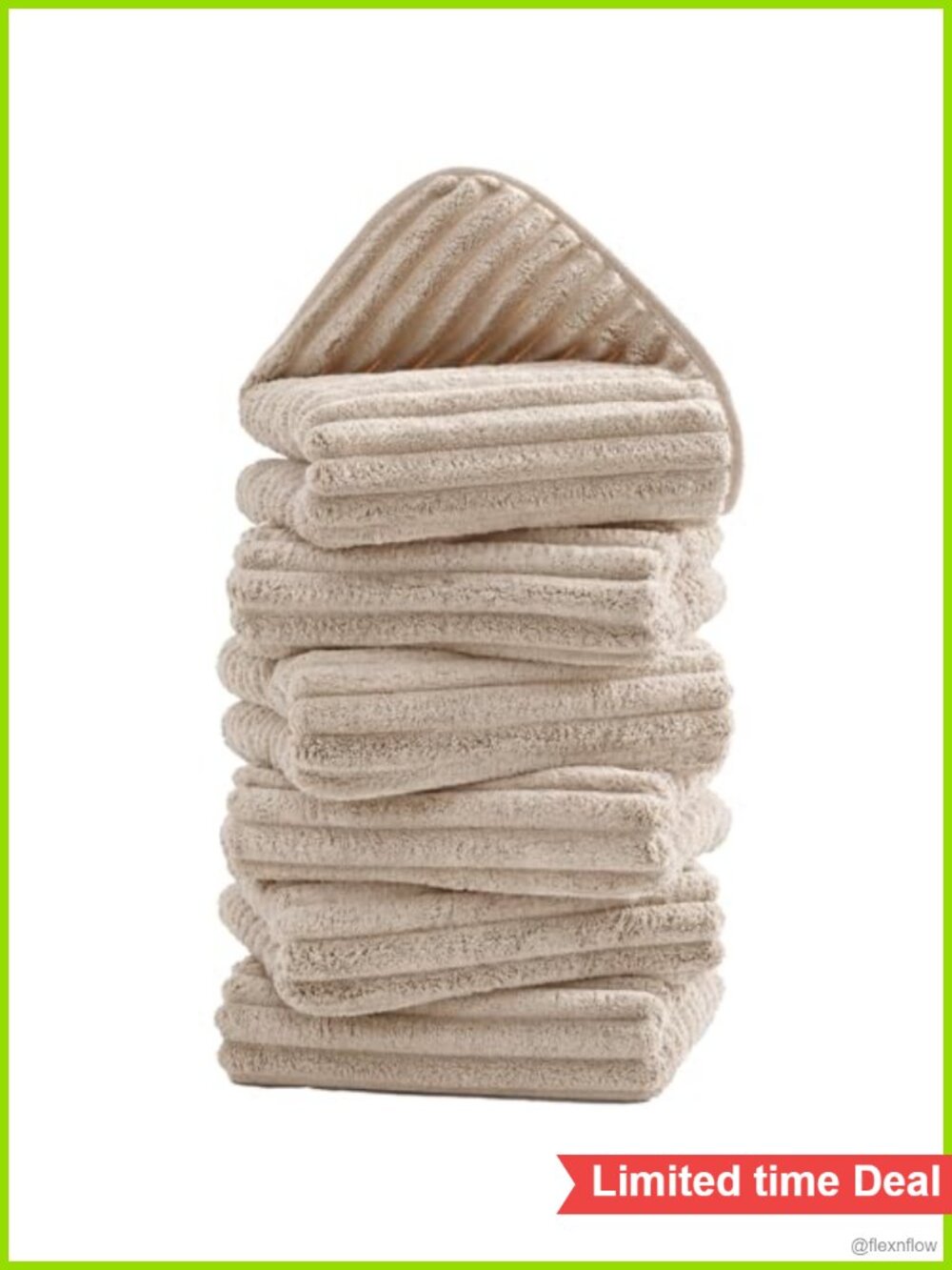 6 Pack Soft Microfiber Hand Towels 16x30 Ribbed Bathroom Kitchen Set